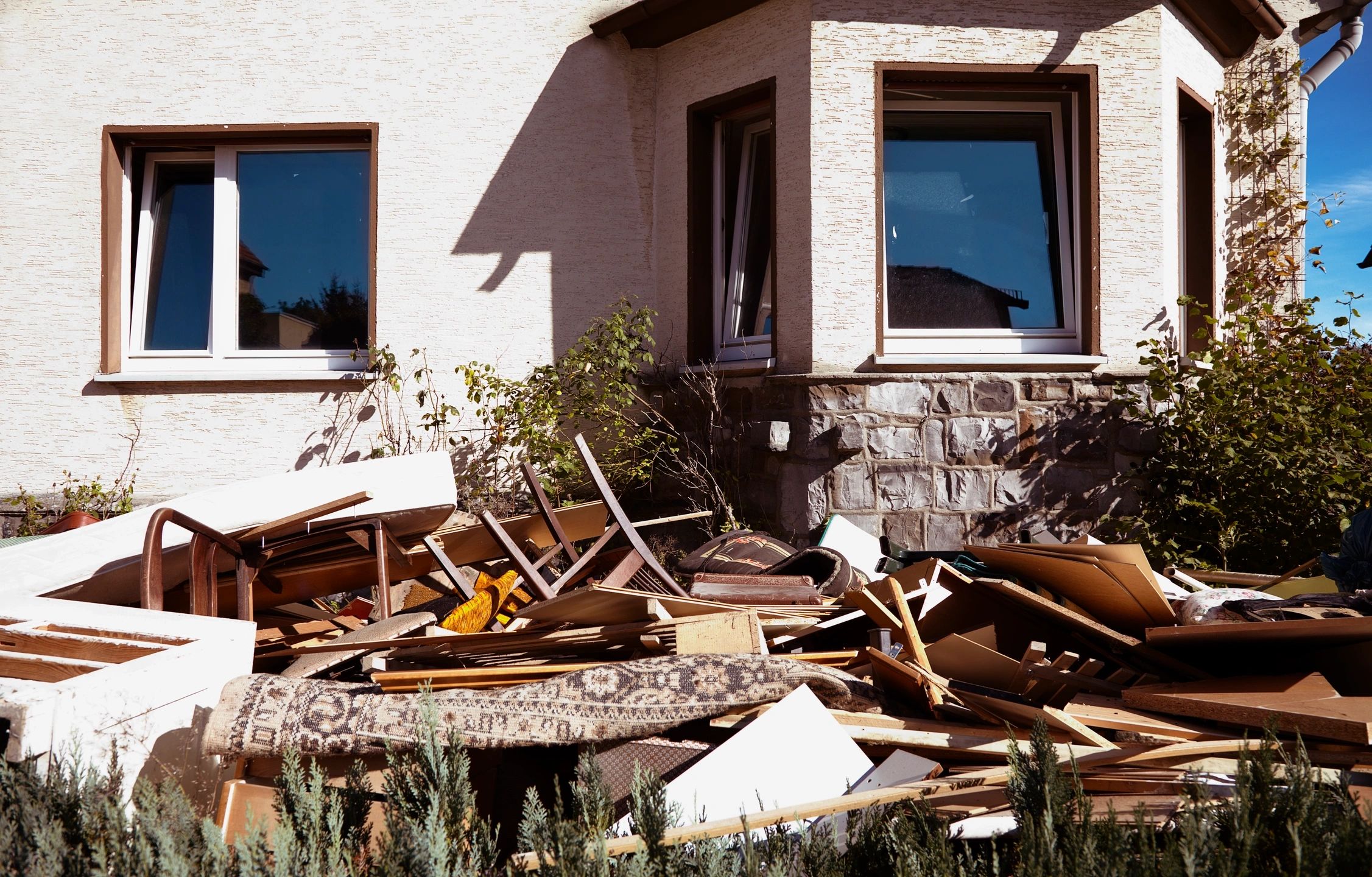 Hauling trucks for debris removal